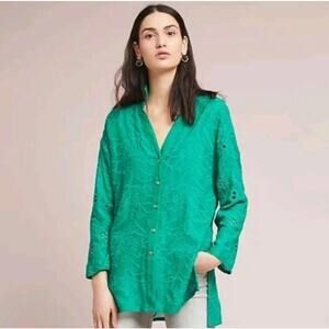 AKEMI + KIN Women's Abacos Eyelet Tunic Kelly Size S In Green